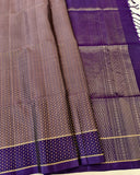 Pastel Brown Soft Silk Saree with Purple Pallu