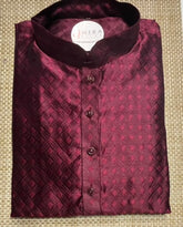 Wine Pattern Men's Kurta set - MIRASILKS Wine Pattern Men's Kurta set
