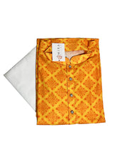 Yellow-orange mens kurta - MIRASILKS Yellow-orange mens kurta