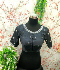Black with silver embroidery -38