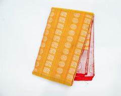 Mustard yellow with red Kanjivaram Silk Saree - MIRASILKS Mustard yellow with red Kanjivaram Silk Saree