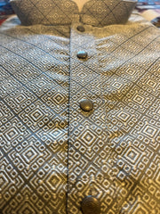 Ash Gray Jacquard Kurta Set - MIRASILKS Ash Gray Jacquard Kurta Set