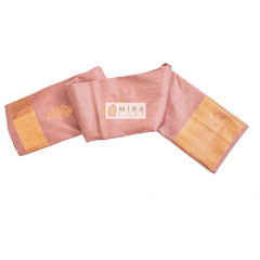 Coral Cream Kanjivaram Silk Saree - MIRASILKS Coral Cream Kanjivaram Silk Saree