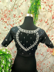 Black with silver embroidery -38
