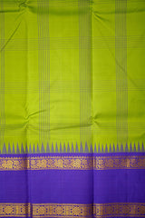 Peas Green Kanjivaram Silk Saree WITH BLOUSE - MIRASILKS Peas Green Kanjivaram Silk Saree WITH BLOUSE