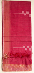 Pink Chanderi Dupion Weaving Saree - MIRASILKS Pink Chanderi Dupion Weaving Saree