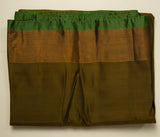 Parrot green with Bronze Semi-Silk Saree with stitched Blouse - MIRASILKS Parrot green with Bronze Semi-Silk Saree with stitched Blouse