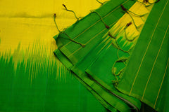 Lemon yellow & Green Semi-Silk Saree With Stitched Blouse - MIRASILKS Lemon yellow & Green Semi-Silk Saree With Stitched Blouse