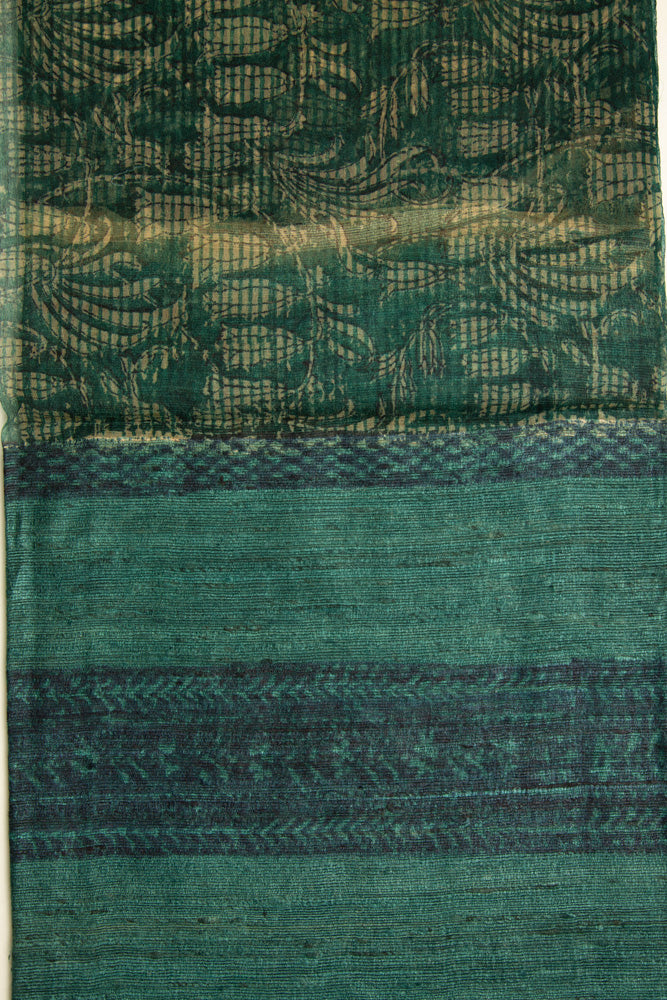 Green Moonga Pure Tissue Saree - MIRASILKS Green Moonga Pure Tissue Saree