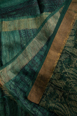 Green Moonga Pure Tissue Saree - MIRASILKS Green Moonga Pure Tissue Saree