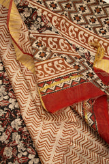 Black Chanderi Temple Print Saree With Gold Border - MIRASILKS Black Chanderi Temple Print Saree With Gold Border