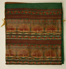 Bottle Green Semi Tussar Saree With Peacock and Floral Pattern - MIRASILKS Bottle Green Semi Tussar Saree With Peacock and Floral Pattern