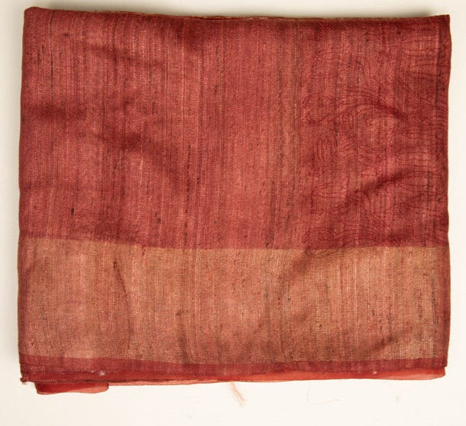 Brown Rust Pure Tissue Moonga saree - MIRASILKS Brown Rust Pure Tissue Moonga saree