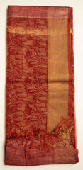 Brown Rust Pure Tissue Moonga saree - MIRASILKS Brown Rust Pure Tissue Moonga saree