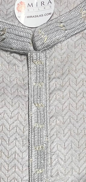 Grey Men's Pattern Kurta Set - MIRASILKS Grey Men's Pattern Kurta Set