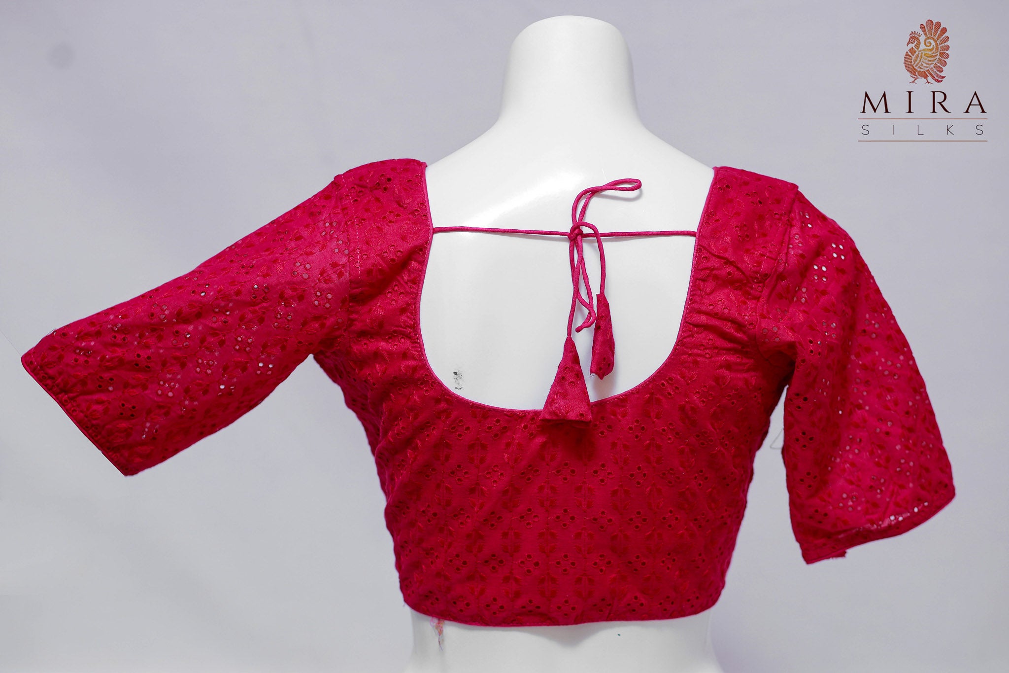 Scarlet Red Blouse with Tassel