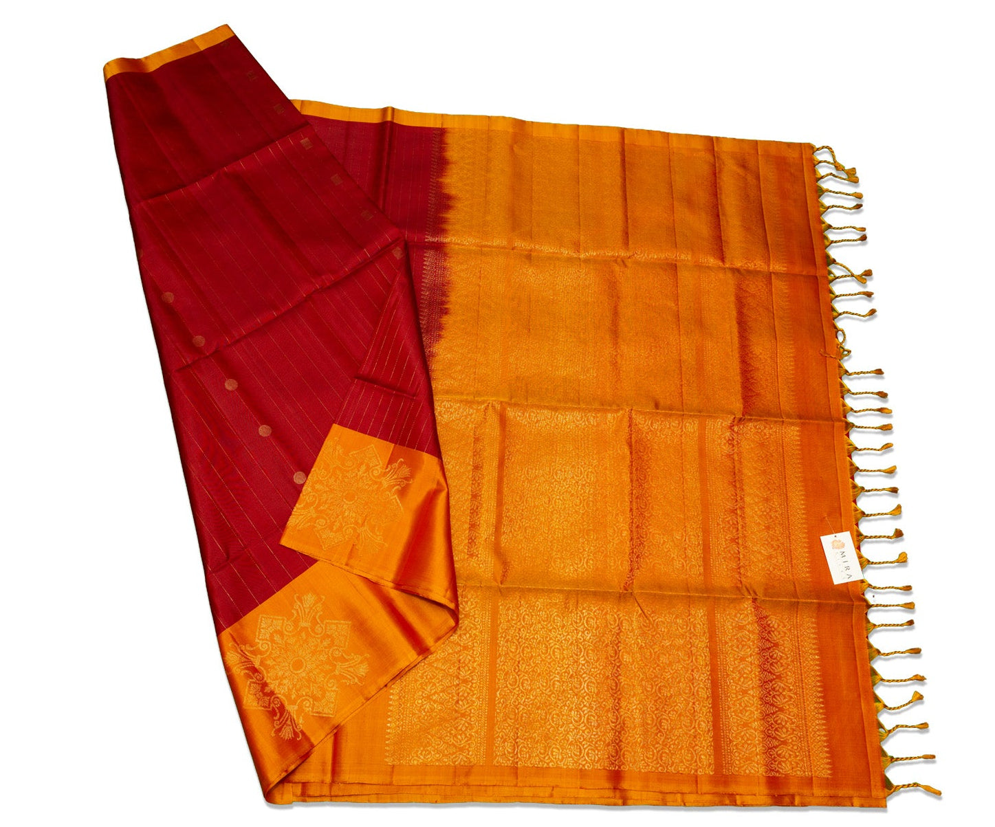Mulberry Soft Silk Saree with Mango Yellow Pallu