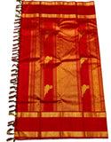 Maroon Checked Kanjivaram Saree with Peacock Pallu