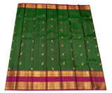 Pine Green Kanjivaram Saree with Magenta Pallu