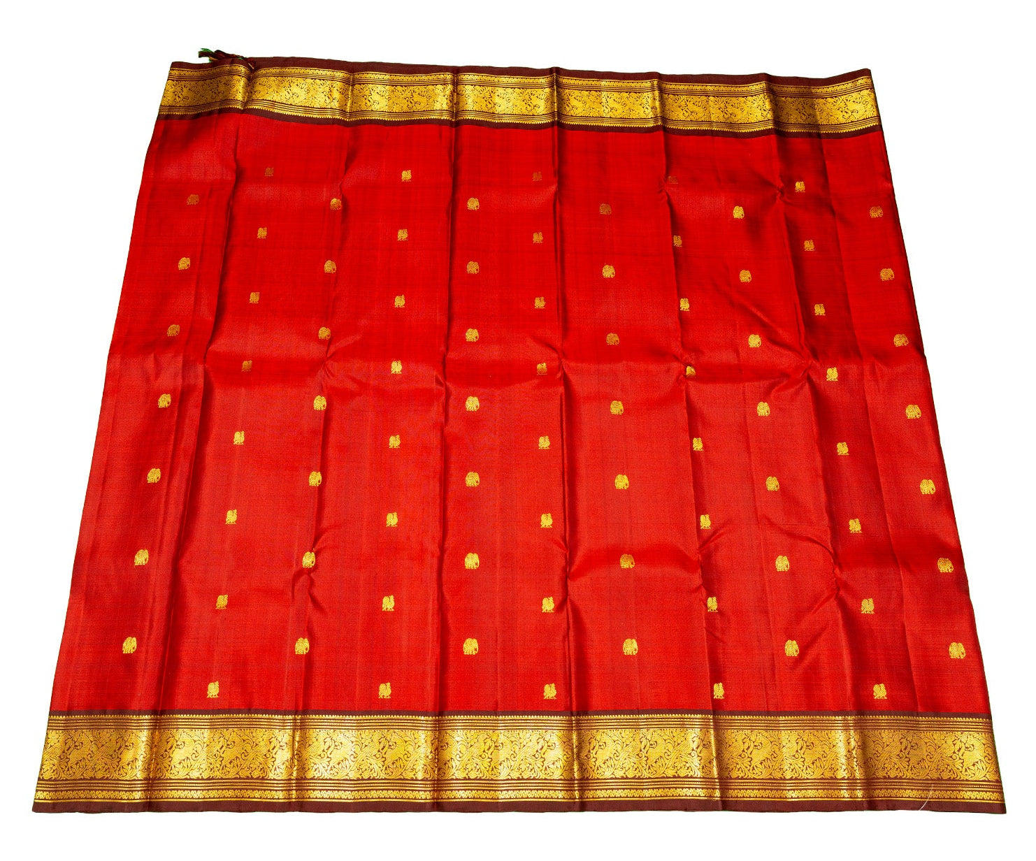 Reddish Brown Kanjivaram Saree with Coffee Border