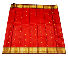 Reddish Brown Kanjivaram Saree with Coffee Border