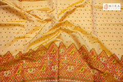 Off white Pathan Patola Sari with Blouse