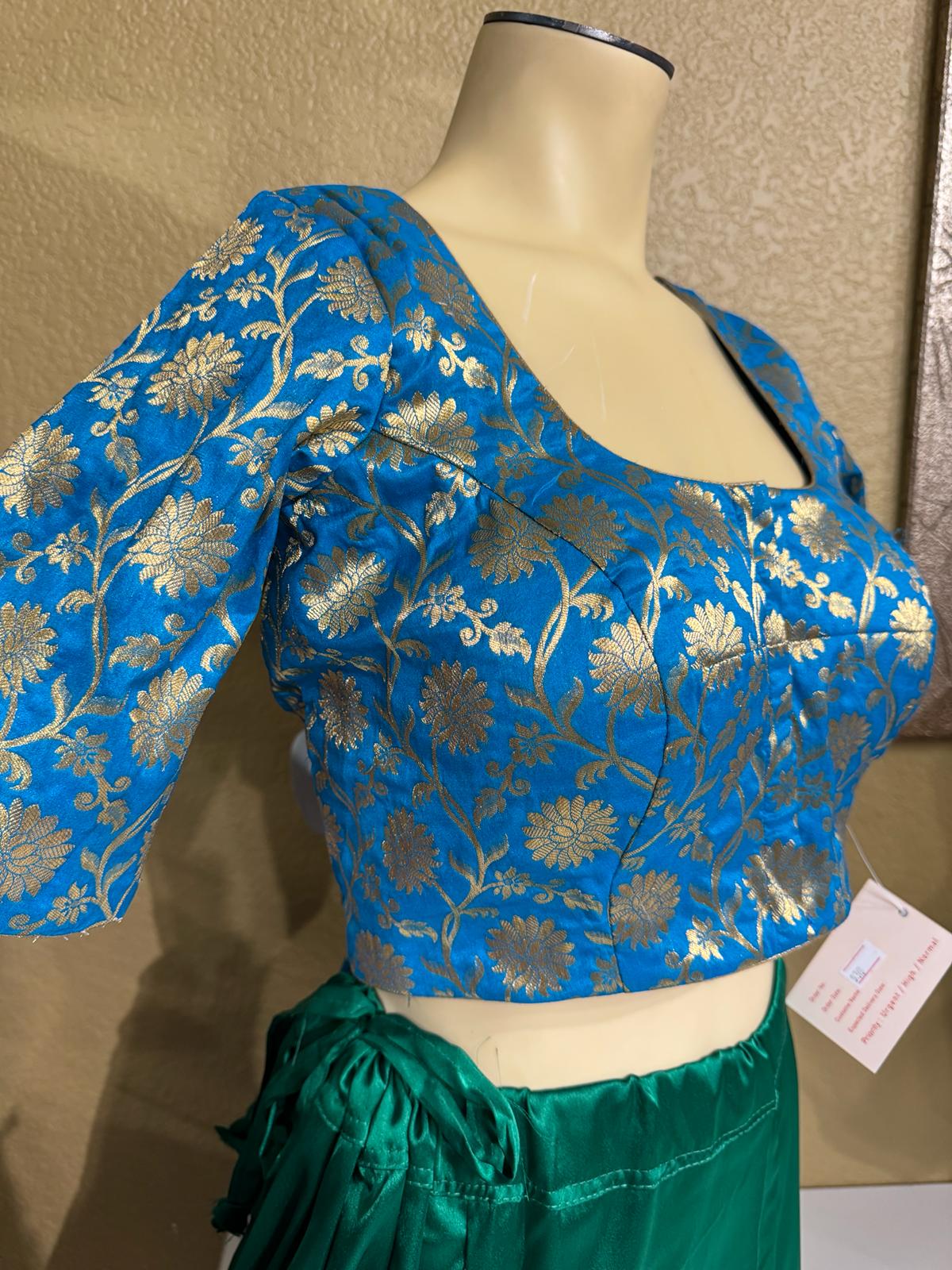 blue beneras brocade  blouse