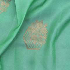 Borderless Teal Green with Blue Pallu Sari