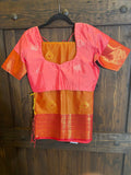 Honey color semi silk sari with blouse - MIRASILKS Honey color semi silk sari with blouse 