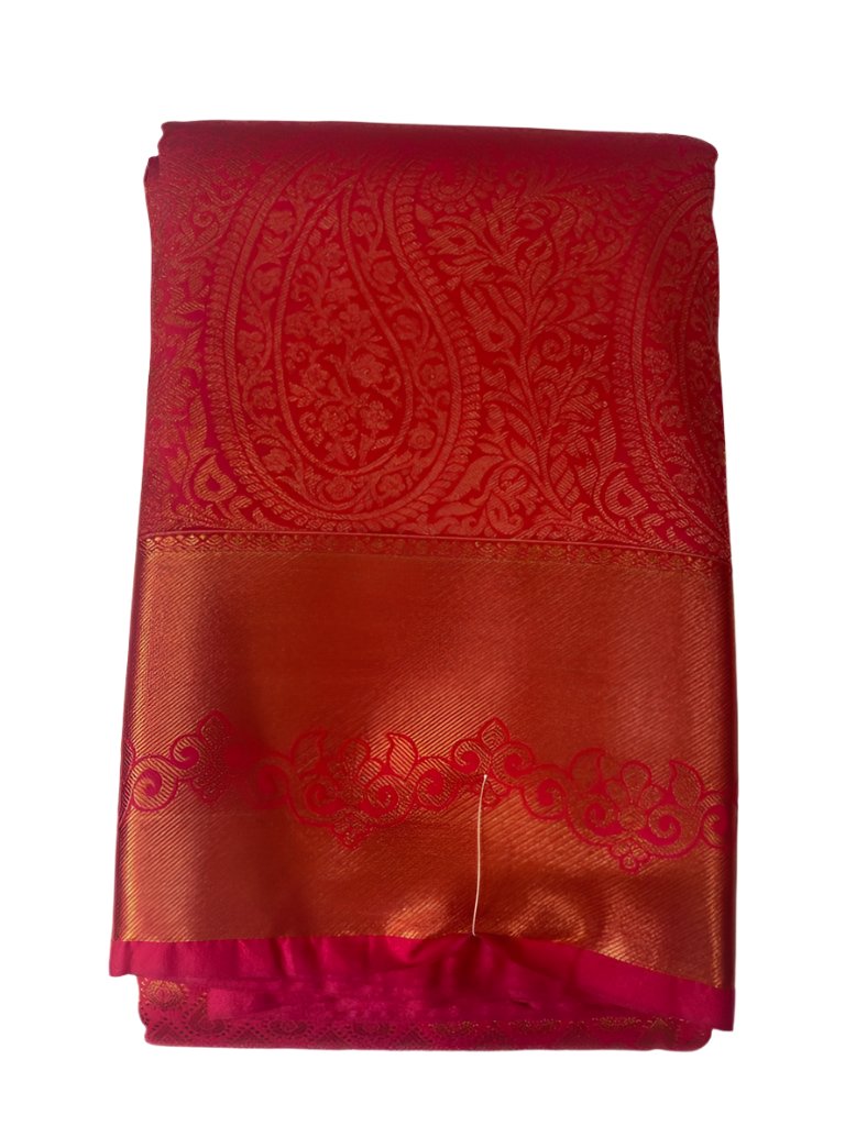 maroon color semi silk saree