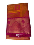 Mustard Yellow and pink semi silk saree - MIRASILKS Mustard Yellow and pink semi silk saree 