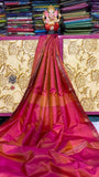 Pink Bengal Silk Saree