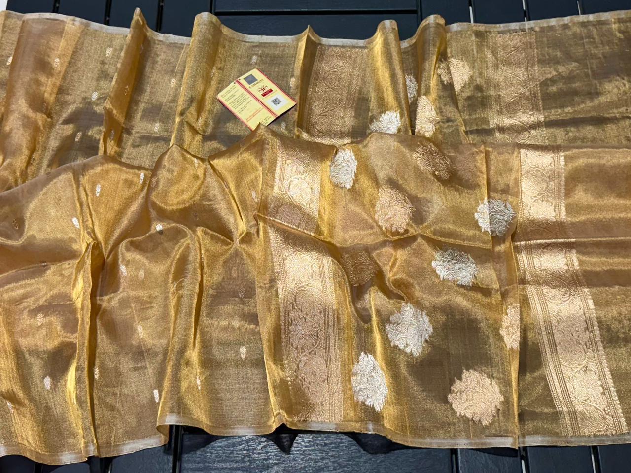 Brass Gold Banaras Organza Saree