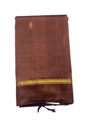 Bronze Kanjivaram Saree with Purple Pallu