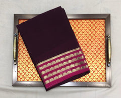 Coffee Brown Mysore Silk Saree With Raspberrry Pallu