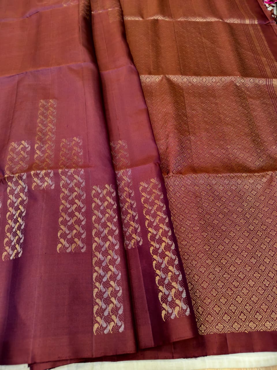 Copper Rust Soft Silk Saree with Zari Pallu