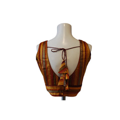 Banarasi Readymade Blouse with Wine, Orange, Gold Combo