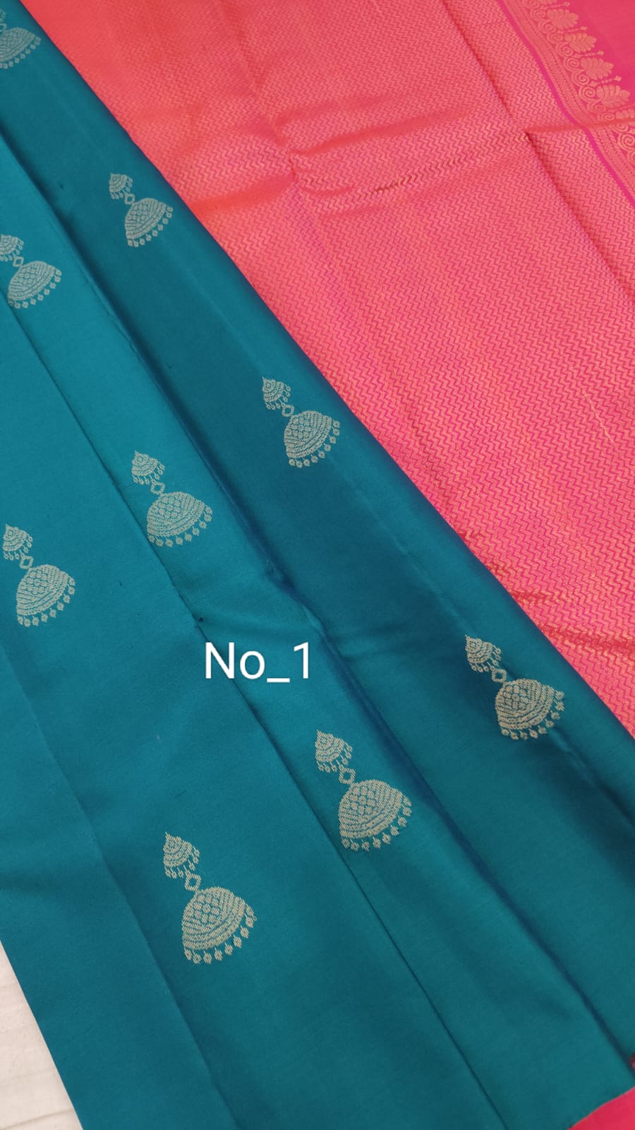 Dark Terracotta Soft Silk Saree with Deep Aqua Pallu