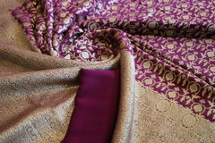 Deep Wine Georgette Bandhini Design Banarasi saree