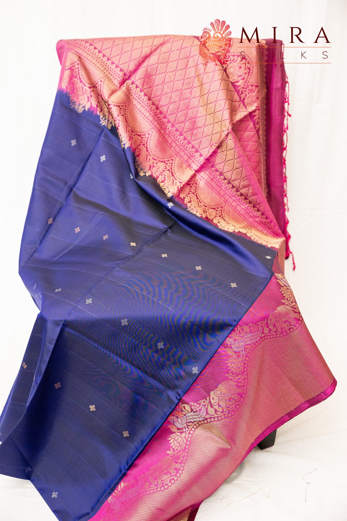 Dusky Blue soft silk sari