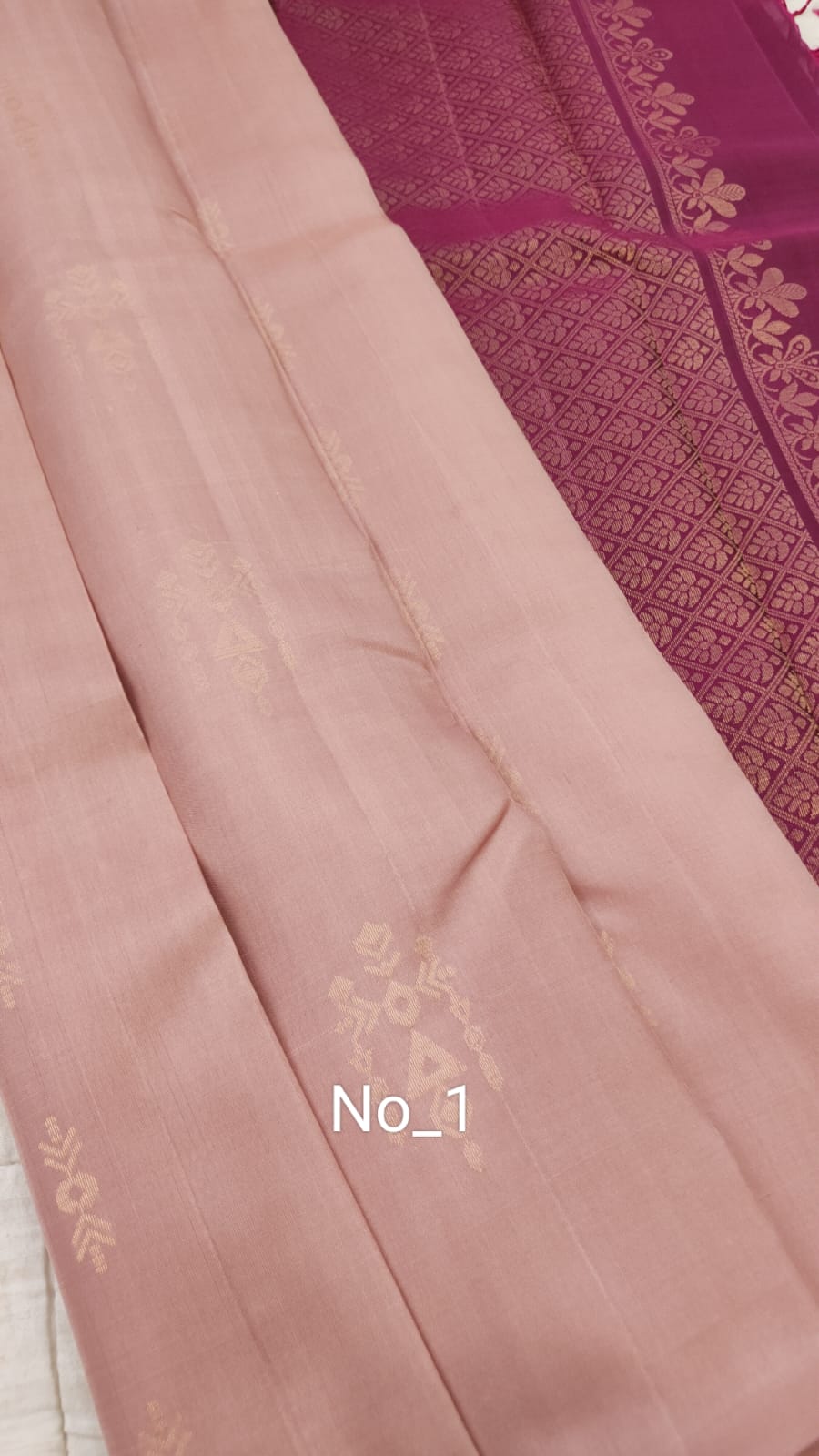 Faded Pink Soft Silk Saree with Maroon Pallu