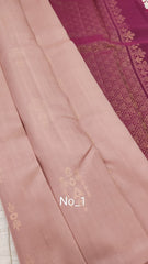 Faded Pink Soft Silk Saree with Maroon Pallu