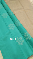 Fawn Soft Silk Saree with Seagreen Pallu