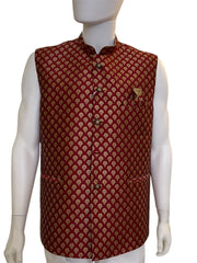 Indian Ethnic Men's Maroon Jacket