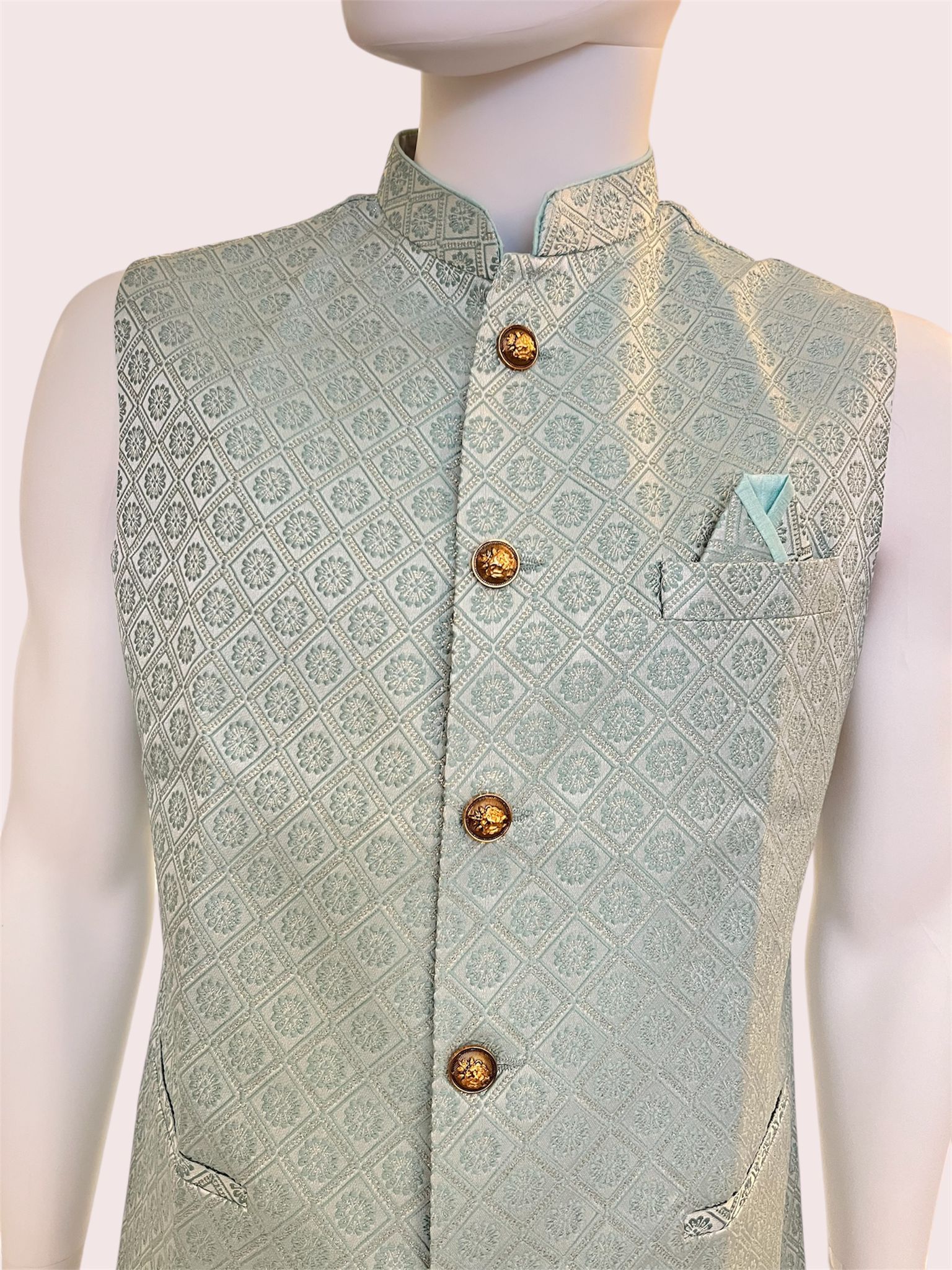 Indian Ethnic Men's Sea Green Jacket