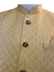 Indian Ethnic Men's Light Yellow Jacket