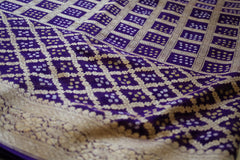 Violet Georgette Bandhini Design Banarasi Saree
