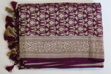 Deep Wine Georgette Design Banarasi saree - MIRASILKS Deep Wine Georgette Design Banarasi saree 