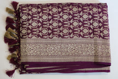 Deep Wine Georgette Design Banarasi saree