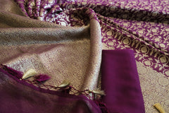 Deep Wine Georgette Design Banarasi saree